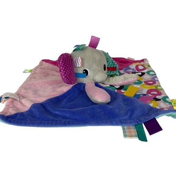 Bright Starts Taggies Elephant Plush Lovey Security Blanket Soft Baby Soother - Picture 5 of 8